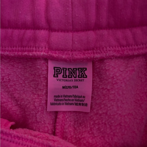 PINK Victoria's Secret Bright Pink Joggers Sz Medium - Picture 2 of 3